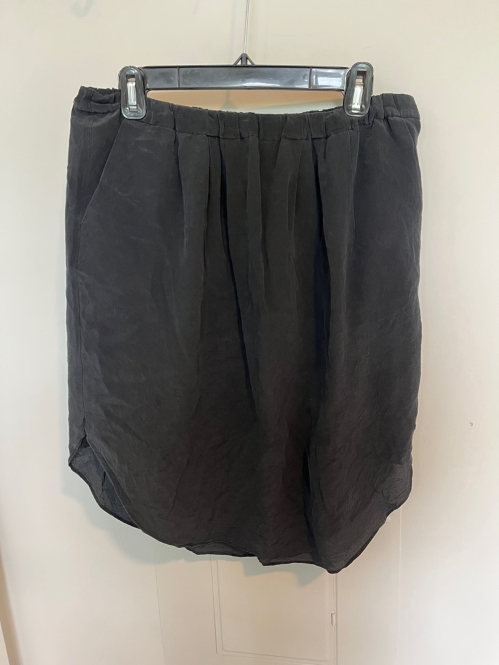 Madewell Black Silk Skirt